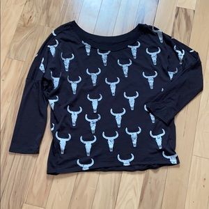 Chaser bull skull gray & white super soft T. Sz M